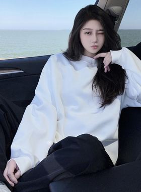 DYXY美式高街纯色圆领卫衣长袖380克简约小众2025冬季男女潮牌ins