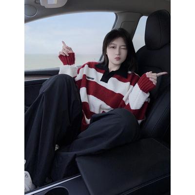 DYXY潮牌bf毛衣设计感polo领宽松