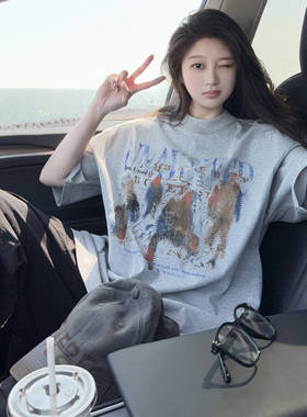 DYXY美式高街设计感彩色人影印花短袖T恤2026夏季oversize潮牌ins