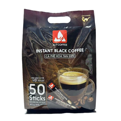ALY COFFEE艾莱速溶黑咖啡107.5g苦咖啡无蔗糖无植脂末袋装50条