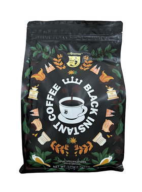 越南COMOXFFEE磨选速溶黑咖啡125g无蔗糖袋装50条包盒装50g20条