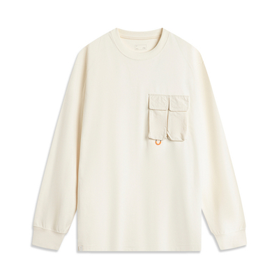 李宁长袖T恤秋季男子时尚系列宽松运动休闲长袖文化衫AHSU513-B品