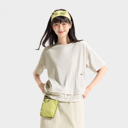 李宁户外CF溯丨短袖秋女款时尚舒适百搭透气宽松圆领T恤衫ATSV638