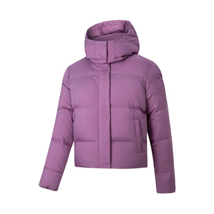 361°厚款连帽宽松型单排扣短款羽绒服保暖女款运动662444312