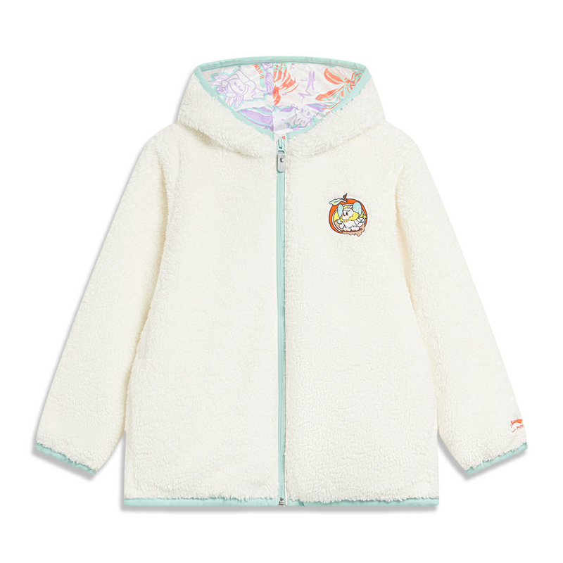 LI-NING李宁童装女小童运动生活系列运动休闲针织外套YFDT162-B品