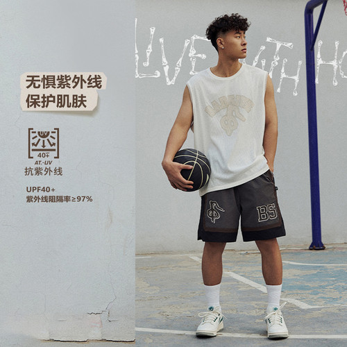 李宁运动裤夏季男篮球系列舒适透气百搭宽松运动短裤AKSU803-B品