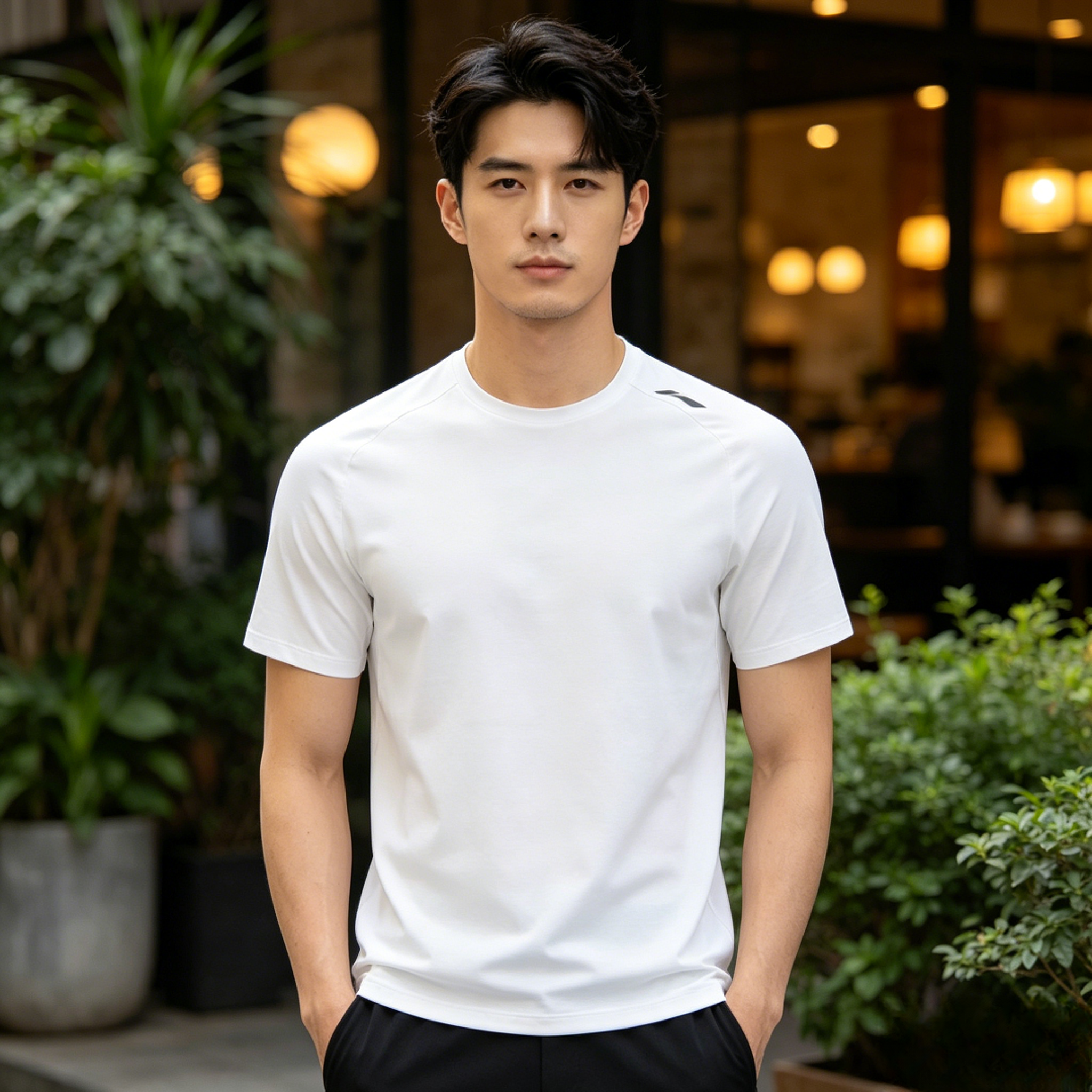 李宁速干短袖T恤男士健身圆领夏季跑步上衣针织运动服男ATSV395