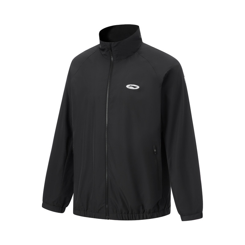 李宁夹克男款春季CBA篮球系列简约宽松休闲夹克外套AJDU005--B品