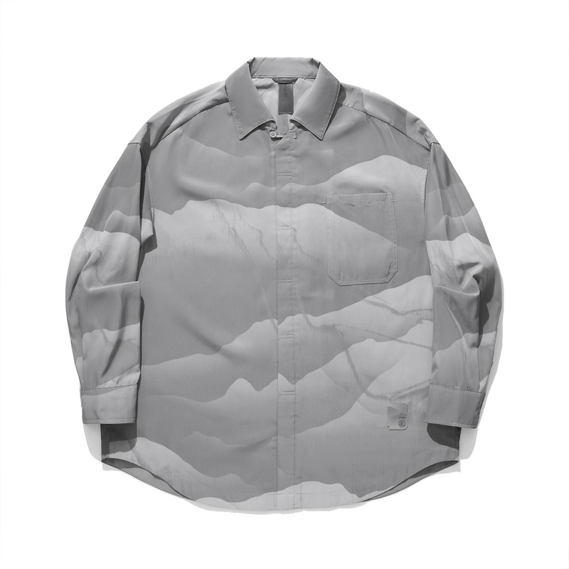 李宁x 成龙联名系列功夫系列男子宽松休闲长袖衬衫ASHU027-B品