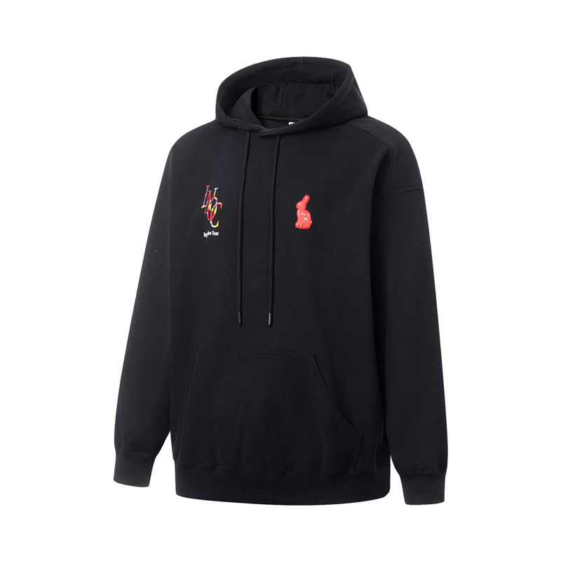 李宁外套日进斗金系列休闲宽松套头男女同款连帽卫衣 AWDT311-B品