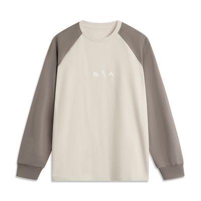 李宁长袖T恤女秋时尚系列舒适宽松透气百搭长袖文化衫AHSU732-B品