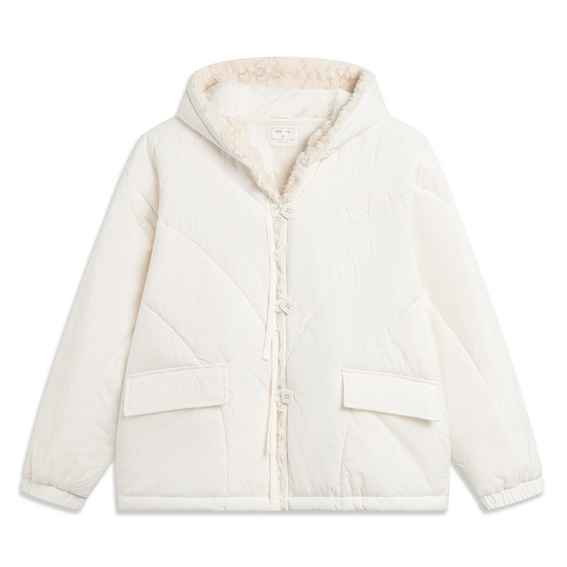 李宁冬女子舒适透气外套舒适休闲百搭保暖棉服AJMT312-B品