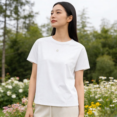 李宁2025夏季女短袖T恤宽松健身系列舒适速干T恤上衣 ATSV294