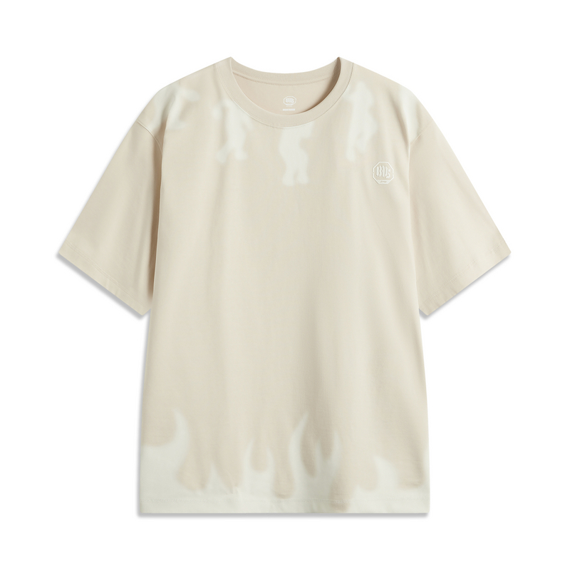 LI-NING/李宁夏季男款篮球系列圆领纯棉宽松短袖T恤AHSU827-B品