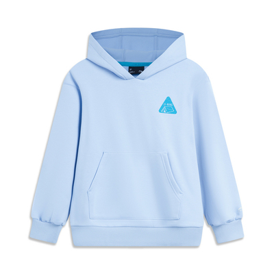 李宁卫衣女童冬季运动时尚系列加绒宽松套头连帽卫衣YWDT274-B品