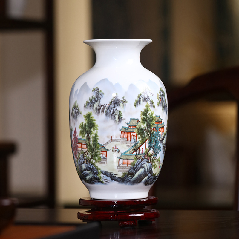 鼎众陶瓷景德镇中式客厅花瓶摆件