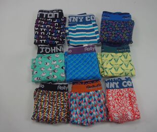 弹力内裤 头四角裤 高腰大码 男裤 平角裤 外贸原单男纯棉印花男士