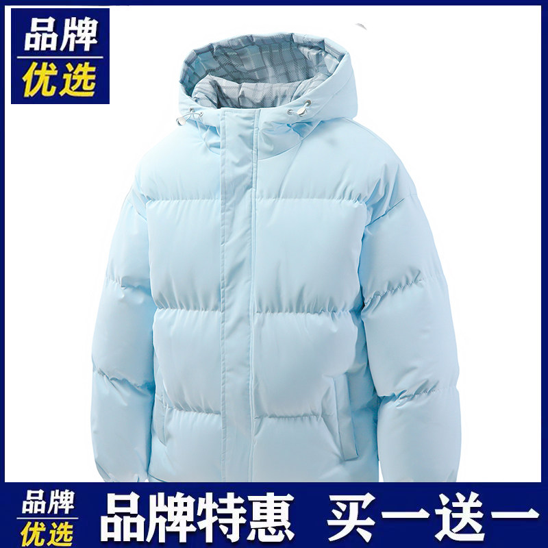 棉衣男新款面包服纯色冬季棉服棉袄子情侣简约加厚保暖连帽外套女