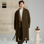 CULTUM秋冬高克重宽松长款 羊驼羊毛 双面呢大衣男毛呢外套