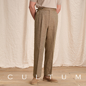 男 那不勒斯老钱风人字纹亚麻西裤 法国长麻透气速干 CULTUM意式