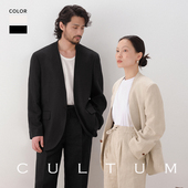 无领西服套装 CULTUM慵懒休闲西装 男女同款 100%法国全亚麻透气