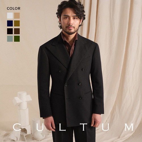 CULTUM复古强捻亚麻混纺西服套装