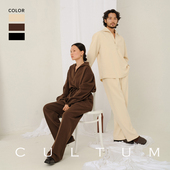 男休闲随性宽松纯色衬衣 衬衫 男女同款 CULTUM半开襟一片领长袖