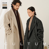 纯羊毛双面呢男女同款 CULTUM加厚850g重双排扣戗驳领大衣外套