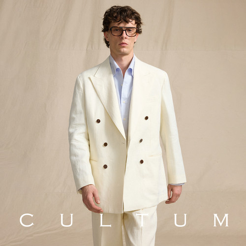 CULTUM春夏透气亚麻休闲西服套装