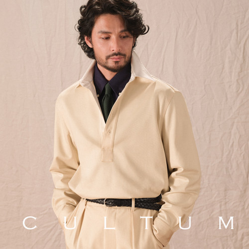 【透气匹马棉】CULTUM半开襟polo衫男款撞色翻领痞帅高级感长袖