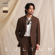 天然清透亚麻 CULTUM意式 麻丝人字纹西服套装 男休闲西装 两件套