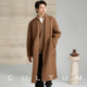 CULTUM秋冬青果领双排扣过膝长款 100%羊毛 羊毛大衣男毛呢外套