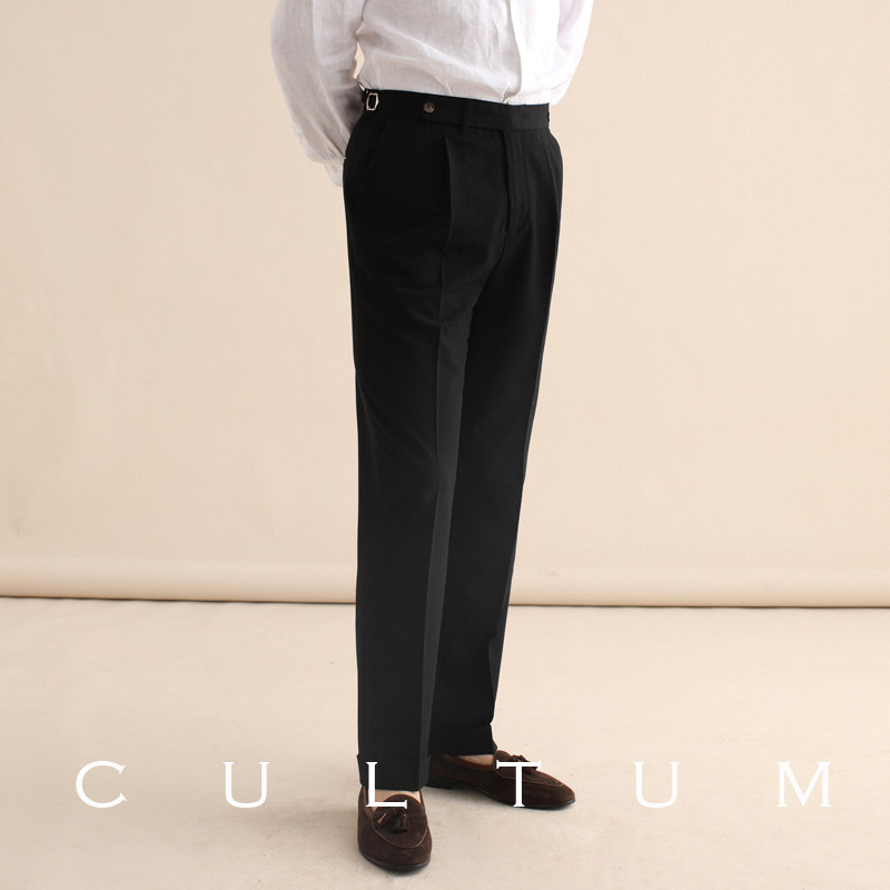 thumbnail for CULTUM seersucker men's pants thin section straight loose trousers Italian style Naples spring and summer casual breathable
