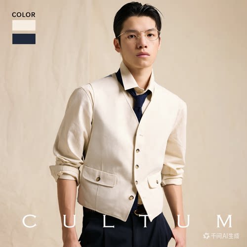 CULTUM春夏百搭水洗牛仔丹宁马甲