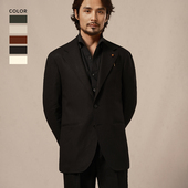 休闲西装 CULTUM 男薄款 那不勒斯单排扣西服套装 高端法国亚麻意式