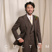 CULTUM澳洲羊毛半麻衬亲王格西服套装 1499礼盒 男新郎结婚西装