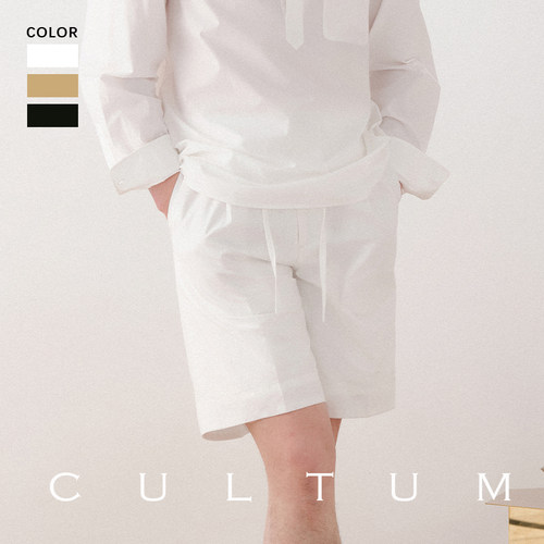 纯棉透气纸感慵懒松弛老钱风短裤