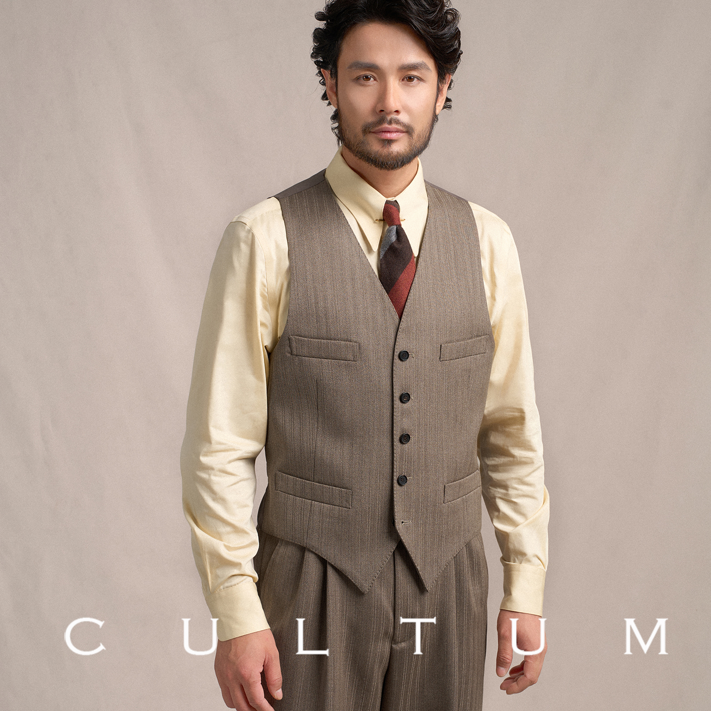 CULTUM70羊毛单排免熨烫西服马甲