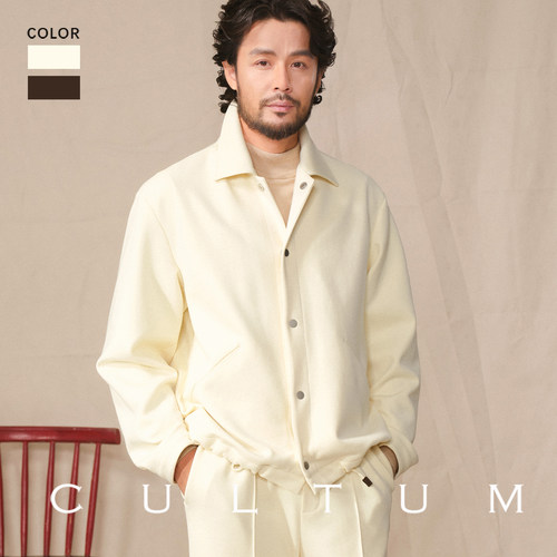 CULTUM针织翻领磁吸扣夹克男外套