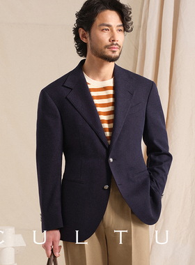 【绅士盔甲 强捻面料】CULTUM亚麻混纺透气经典布雷泽西服外套男