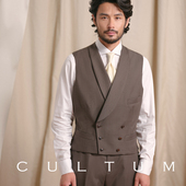 马甲 CULTUM亲王格青果领双排扣结婚新郎西装 澳洲羊毛 免熨烫