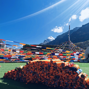 西藏五色布料经幡  旗风马旗龙达隆达108面全家福 五色手工