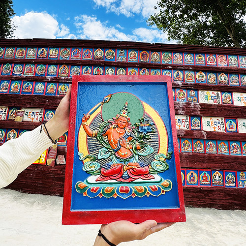 西藏玛尼石文殊手工彩绘