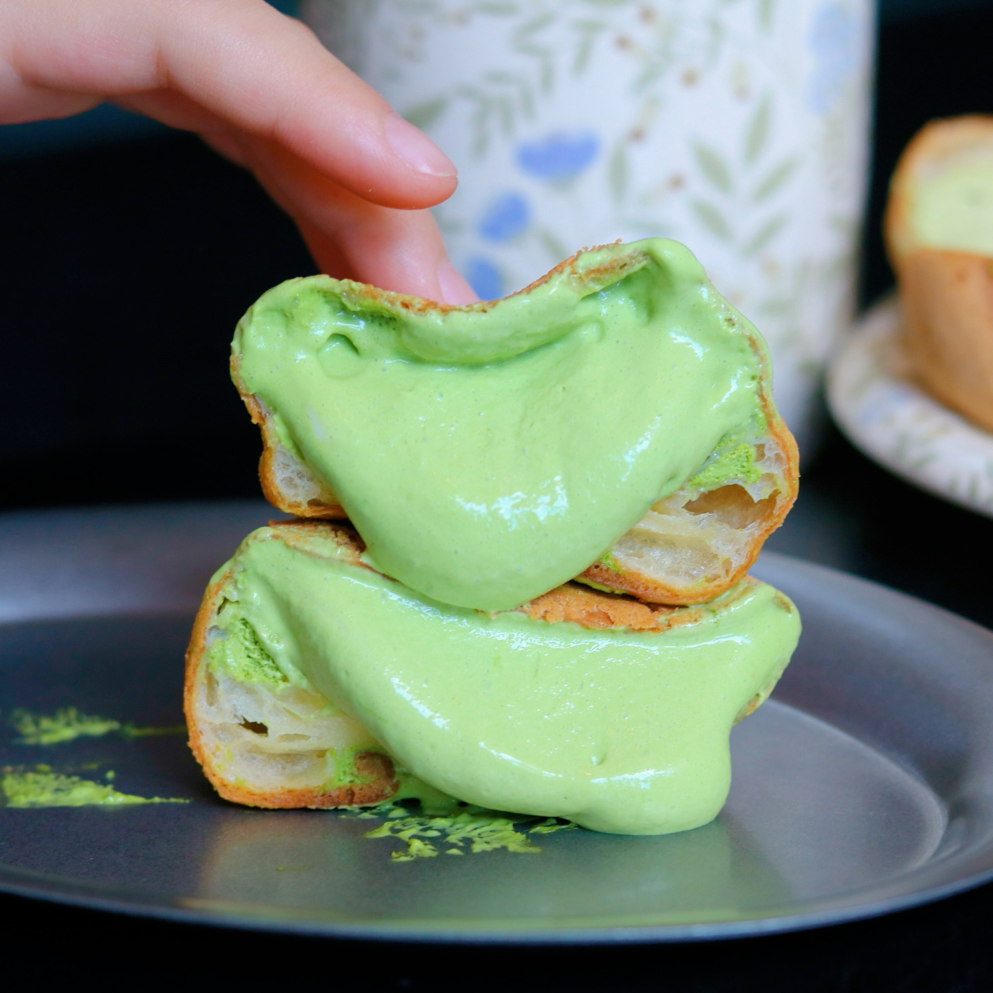 【悠悠小食光】爆浆麻薯团子茶味麻薯包 抹茶泰茶龙井 手工制作