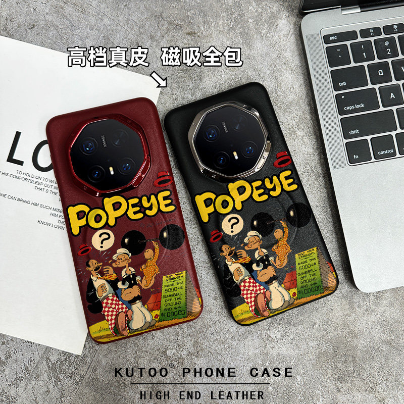 高档真皮磁吸适用于华为mate70rs手机壳新款保护套mate70rs非凡大师全包防摔外壳大力水手