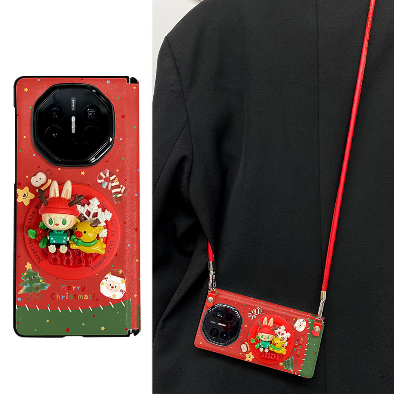 麋鹿角labubu铰链全包适用于华为MateX7手机壳matex5典藏版MATEX6折叠屏荣耀V2防摔VS3中轴matex3保护套支架