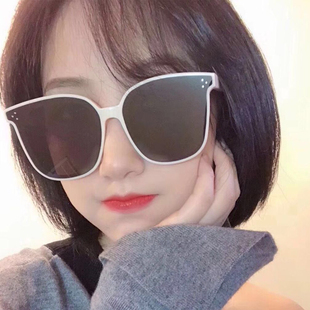 韩版潮复古方框墨镜女网红大框防紫外线太阳镜男素颜偏光眼镜街拍
