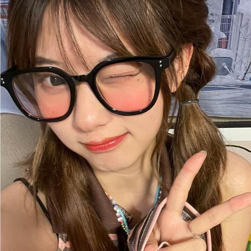 方形圆脸晒黑无度数眼镜