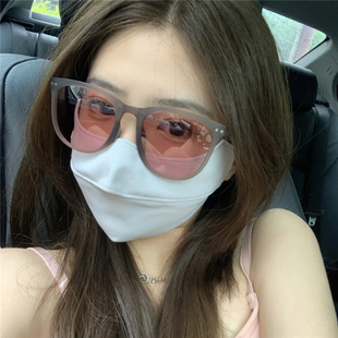 小众网红粉色墨镜女夏季防晒ins大脸圆脸2021年新款折叠太阳眼镜