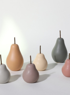 拾心缘 北欧ins风小清新陶瓷梨子摆件客厅办公室家居创意装饰品
